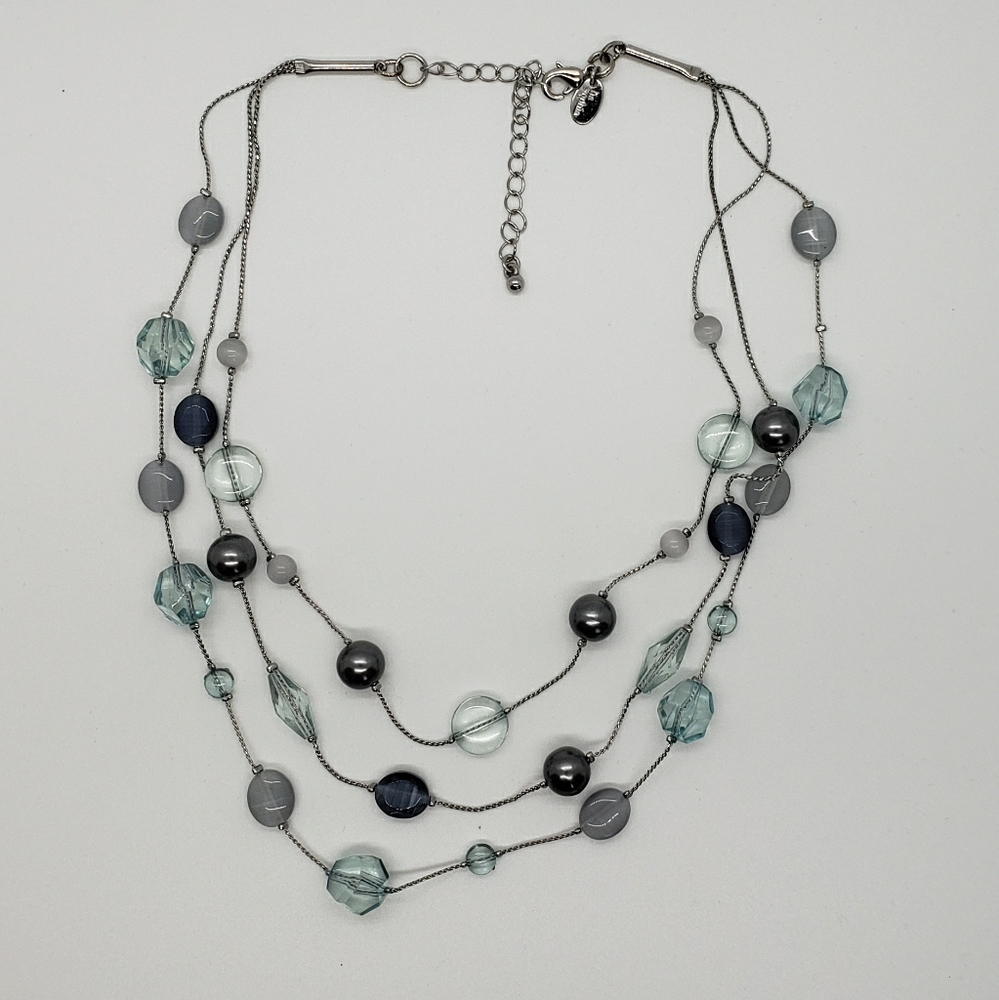 Multi Layers Pearls and Beads Station Necklace